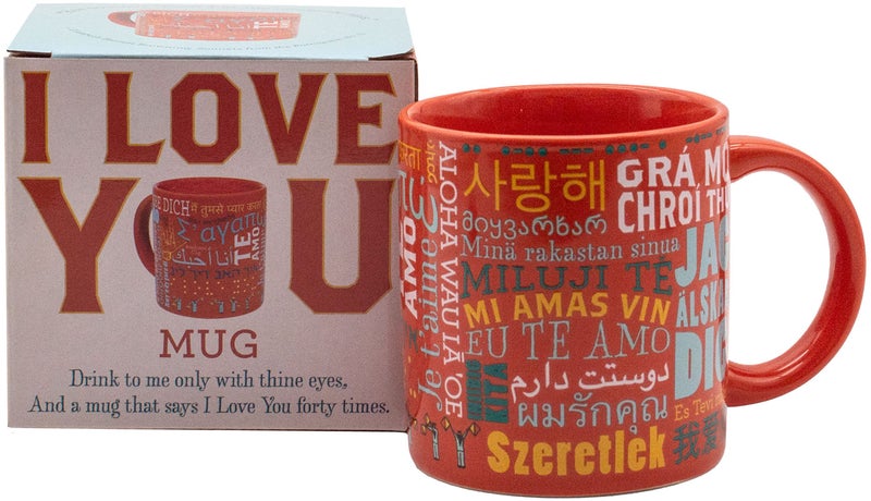 The Unemployed Philosophers Guild Love Languages Mug - Learn to Say I Love You 40 Different Ways Over Your Morning Coffee, Comes in Fun Box, 12 oz. - Image 1
